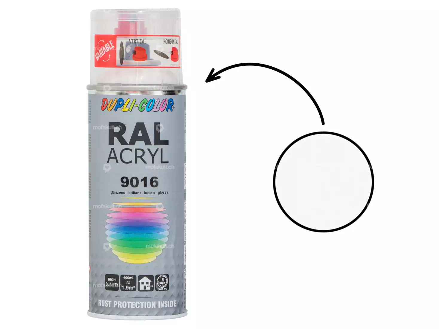 Dupli Color Vernis Acrylique Ral 9016 Blanc Brillant 400 Ml Mofakult 4370